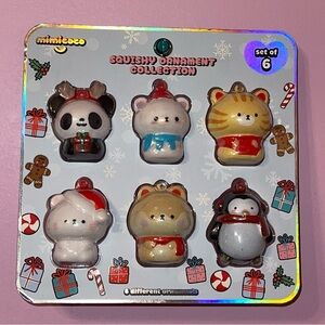 Mimicoco set 6 kawaii lolita Christmas tree ornaments animals panda cat dog